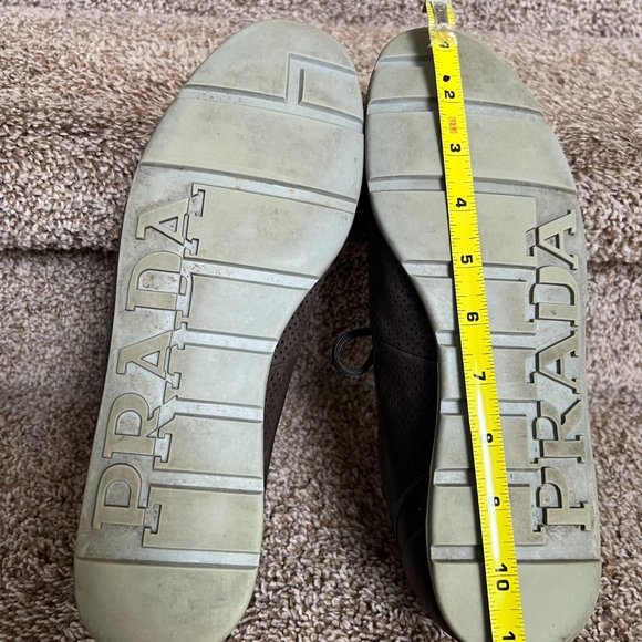 PRADA Men's Olive Casual Sports Leather Shoes - Picture 13 of 13